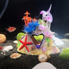 특이한 돌섬 화려한 수초 해초 모형 어항 수족관 장식 거북이 구피 어항 치어 새우 은신처 장식, 옵션A