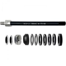 범용 스루 액슬 트레일러 히치 어댑터 Thule 자전거용 조절 가능 M12x1015175 157192mm 304 스테인리스 강 6061T6 알루미늄 축, M12x1.0（185mm）175-185