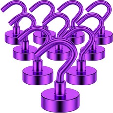 걸이 크루즈 그릴 수건 주방 실내용 그르타드 10팩 30Lbs+ 마그네틱 후크 헤비 듀티 네오디뮴 자석, 30Lbs-10Pack, Purple