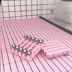 논슬립 화장실 발판 4개 베란다 욕실 매트 화장실매트, 1개, [6cm] 핑크