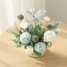 디그램 실내 인테리어 조화 미니 화분, 1개, 화이트 + 블루