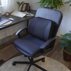 【AC Rabbit】 包覆型顆粒按摩氣墊腰靠坐墊組/APC-1501, 霧黑