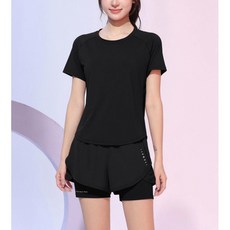 쁘띠꼬모 여성 스포츠 세트 반팔 티셔츠 하이웨스트 팬츠 트레이닝 요가복 GX5040303