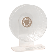 bld 靜音透明滾輪 (可倒掛)26cm 倉鼠跑輪 靜音跑輪 黃金鼠玩具 蜜袋鼯適用, 1個, 三代改款26cm跑輪(贈一體成型透明支架, 透明