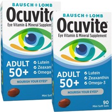 BAUSCH LOMB 博士倫 葉黃素Omega-3迷你膠囊 50歲以上適用, 90顆, 2罐