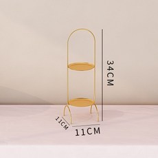 蛋糕盤 杯子蛋糕架 水果盤 三層水果架 鐵藝點心盤 下午茶點心架 家用蛋糕托盤 甜點架 三層蛋糕架 甜品架, 馬卡龍雙層架, 1個