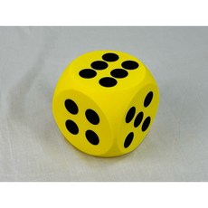 10cm圓角EVA泡綿骰子（1個）台灣製造/兒童安全玩具/派對遊戲道具, 10cm圓角骰子A305黃色點點1個, 1個