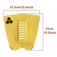 스키보드 트랙션 테일 패드 스톰프 SUP 풋 서핑 카이트보드 EVA 데크 그립 3 피스, 07 05Yellow