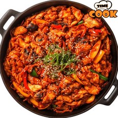 타임쿡 춘천직송 국내산 전통 순살 닭갈비 양념소스 쌀떡 우동 모짜렐라치즈 사리 포함, 1개, 1kg
