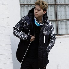 LACIELO 中性款印花拼接滑雪長袖外套 LAZ-816