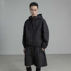 남성 UV UPF50+ 자외선차단 쿨링 메쉬 여름 바람막이 후드집업 반바지 우븐 트레이닝복 상하의세트