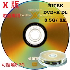 錸德 RITEK 8.5G DVD+R DL 8X 光碟片 (可超燒8.7GB) 100片裝, 1個