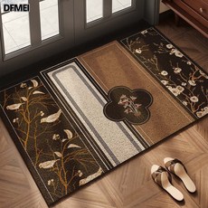 DFMEI 中古風絲圈入戶門地墊家用門口進門耐髒防滑腳墊復古高級感可裁剪, 1個, 歲華