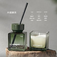 SOYAMOO 香氛蠟燭擴香禮盒, 木樨禪茶