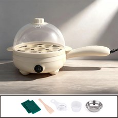 美規三插1100V智能定時煮蛋器小型多功能蒸蛋器宿舍家用雞蛋調溫, 快慢款(米白)單層套裝:旗艦版：美規三插110V