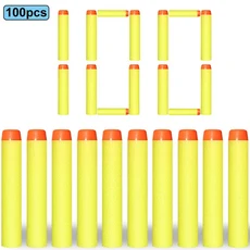 Nerf 소프트 총알 다트용 라운드 헤드 리필 스폰지 어린이 장난감 N 스트라이크 블라스터용 탄약 7.2cm 100, 12 100 PCS Yellow