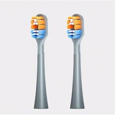 RANVOO 란부 에어젯X3 전동칫솔 호환용 리필모 칫솔모, 2개, PH3-그레이-하드