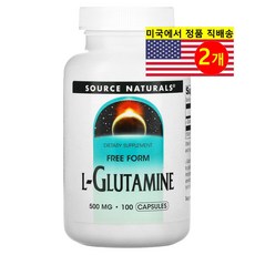 1+1 소스내츄럴스 글루타민 500mg 100캡슐 아미노산 글루텐프리 L글루타민, 2개, 100정