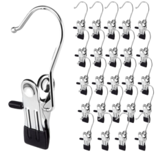 Mirsh 논슬립 코팅 바지걸이 집게, 25개, 블랙