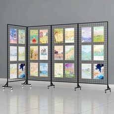 철제 파티션 네트망 타공판 메쉬망 진열대 스탠드, 1mx1.78m 3개 연결