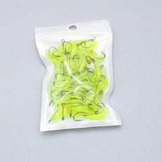 棲野Cheer 新手釣魚路亞餌 帶鈎麵包蟲20mm 0.45g 仿生蛆蟲軟餌假餌套裝, 1個, 帶鈎麵包蟲（綠色30衹裝）