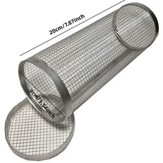 롤링 굽고 바베큐 바구니 스테인레스 스틸 와이어 메쉬 실린더 그릴 바구니 휴대용 야외 캠핑 바베큐 랙 도, 01 Large BBQ cage