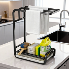 다용도 주방 행주건조대 선반, 블랙, 1개