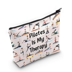 JXGZSO 재미있는 필라테스 선물 필라테스 파우치 백 필라테스 이즈 마이 테라피 메이크업 가방 요가 명상 선물 Pilates is My Therapy Bag