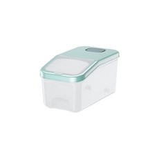 米桶 儲米桶 送量杯 大容量 掀蓋式儲米桶 透明米桶 大米桶 密封桶 裝米容器, 綠色, 1個