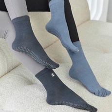 QUEEN YOGA中筒低幫五趾止滑運動瑜伽襪