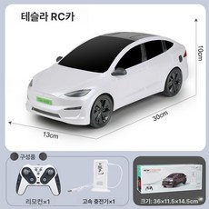 rc카 전동 원격 자동차 차 카 무선조종 장난감, 1개, 테슬라 자동차-화이트