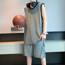 夏季新款無袖休閒套裝男冰絲背心短褲籃球衣服健身跑步速幹運動服