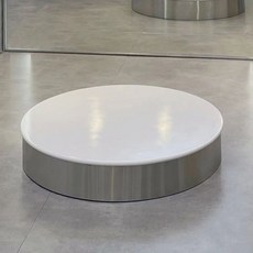 웨딩드레스 발판 단상 원형 다이 피팅룸 스탠드 피팅, C. 브러시드 실버-80x15cm, 1개
