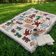 드림이지 러그겸용 피크닉 패브릭 돗자리, 팝아트