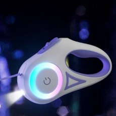 꾼스 튼튼한 강아지 자동 LED 리드줄 반려견 목줄 개줄 산책줄, 오렌지