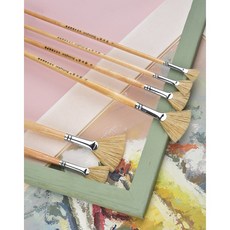 수채화 흑돈모 부채붓 오일 페인트 브러쉬 6종 1세트, 1개, 6종류