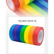 마스킹테이프1cmx13m, 1세트, 무지개색
