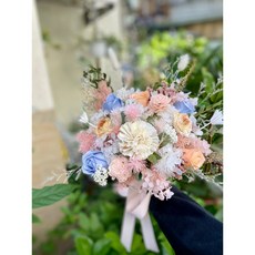 莫蘭迪色系百搭捧花 乾燥花束永生花束, 25公分,不加購