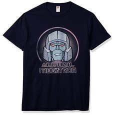 Transformers 남성용 All Hail Megatron 베이직 솔리드 티셔츠 네이비