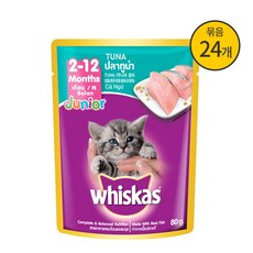 위스카스 고양이 습식사료 1세이하 참치 80g x 24개입, 상세페이지 참조, 상세페이지 참조