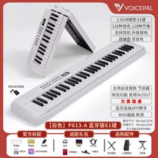 전자 오르간 피아노 풍금 수업용 성당 배낭 가방 건반, 1개, H. 화이트 P613-A 블루투스