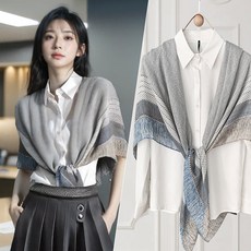 여름 에어컨 바람막이 숄 가디건 코튼 숏숄 코디룩 얇은 패셔너블 휴양지룩 파리지앵 어깨보호