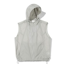 코드그라피 유틸리티 경량 후드 베스트 집업_라이트그레이 335023