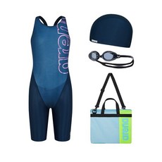 [브랜드정품]아레나 빅로고 여아동 4부 반신 키트 A4BG1KG03 강습수영복 휴가수영복