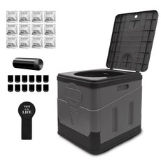 화이트울프 이동접이식 캠핑 화장실 세트, 그레이 + 랜덤발송, 1세트