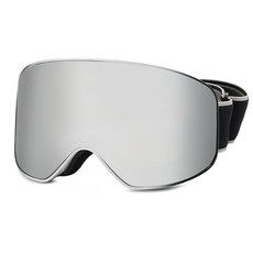 臺灣出貨雙層防霧戶外滑雪鏡女騎行防風防沙護目鏡男登山冬季高清雪地眼鏡可開發票, 黑白水銀片【送鏡盒麂皮鏡布】, 1個