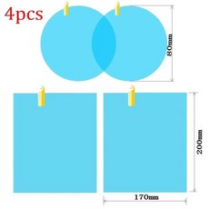 자동차 방수 필름 포그 스티커 미러 창문 클리어, 1개, 7. 4pcs-1