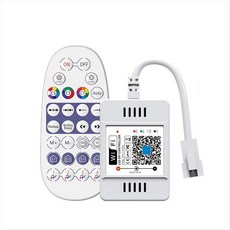 WiFi SPI 픽셀 LED 스트립 라이트 컨트롤러 음악 음성 원격 제어 드림 컬러 테이프 조명 APP 제어 조광기, 하얀색