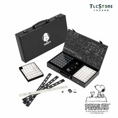 【SNOOPY史努比】水晶麻將組 現貨供應 可愛卡通麻將 禮盒包裝, 1個, Black