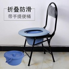 老人加粗坐便椅 可摺疊家用馬桶洗澡坐便器, 1個, 6款加粗不可調 +便桶